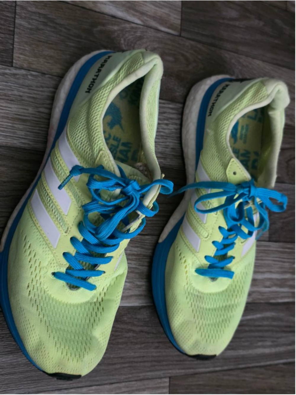 Men's Adidas Athletic Shoes Size 8 Lime Green Blue